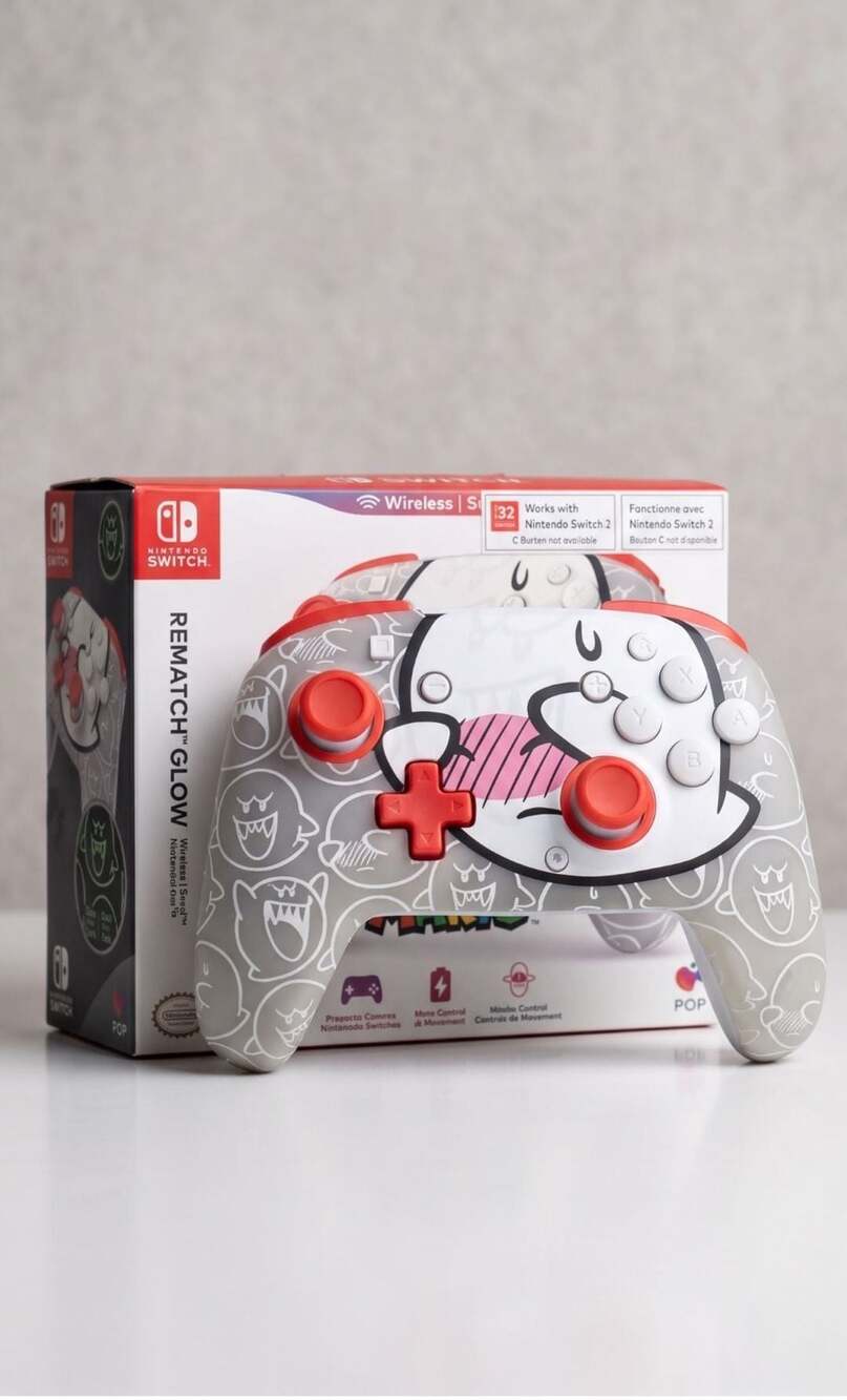 PDP Super Mario Boo Rematch Glow Wireless Controller for Nintendo Switch